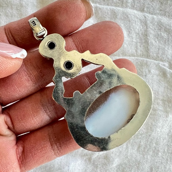 925 HIGHVIBE Owyhee Opal Topaz Onyx Necklace Pendant - Picture 9 of 9